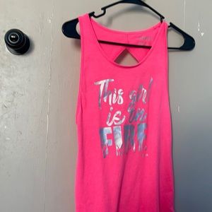 Rebok this girl is on fire pink kids shirt